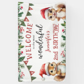 Banderoles Noël 2 Anniversaire fête Cute Squirrel (Vertical)