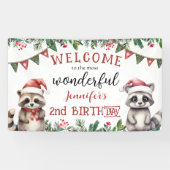 Banderoles Noël 2e anniversaire Woodland Winter Party (Horizontal)