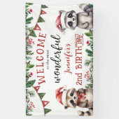 Banderoles Noël 2e anniversaire Woodland Winter Party (Vertical)