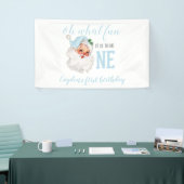 Banderoles Noël Blue Père Noël premier anniversaire (Salon professionnel)