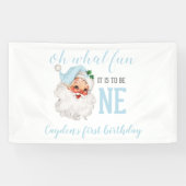 Banderoles Noël Blue Père Noël premier anniversaire (Horizontal)