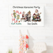 Banderoles Noël d'été en juillet Le Père Noël sur la plage (En situation)