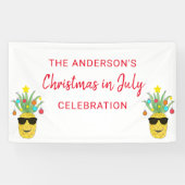 Banderoles Noël En Juillet Ananas Personnalisé (Horizontal)