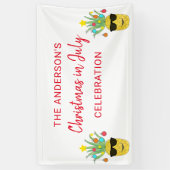 Banderoles Noël En Juillet Ananas Personnalisé (Vertical)