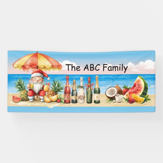 Banderoles Noël en juillet avec SANTA CLAUS (Horizontal)