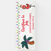 Banderoles Noël En Juillet Flamant rose De Fête D'Été  (Vertical)