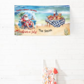 Banderoles Noël en juillet Le Père Noël à la plage drôle (Insitu)