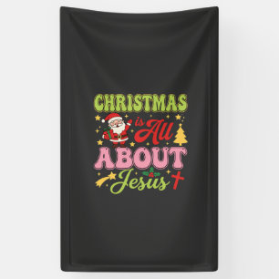 Banderoles Noël est tout sur Jésus Rétro