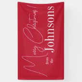 Banderoles Noël Famille Rouge moderne (Vertical)