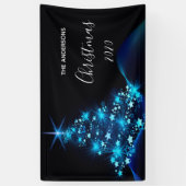 Banderoles Noël fête noir bleu moderne brillant arbre (Vertical)