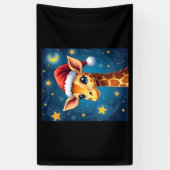 Banderoles Noël Giraffe Santa Hat Starry Nuit Fête L (Vertical)