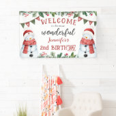 Banderoles Noël hivernal du mignon Snowman 2e anniversaire (En situation)