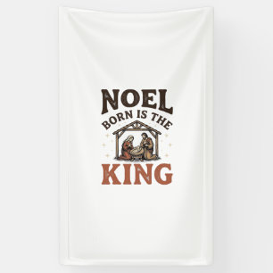 Banderoles Noël Né Est le Roi Nativité Vintage Noël