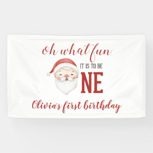 Banderoles Noël Père Noël premier anniversaire