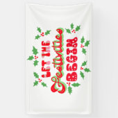 Banderoles Noël Que Les Festivités Commencent Vacances Holly (Vertical)