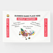 Banderoles Noël Recherché maintenant l'embauche Père Noël per (Horizontal)