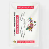 Banderoles Noël Recherché maintenant l'embauche Père Noël per (Verticale)