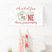 Banderoles Noël Reindeer Premier anniversaire (En situation)