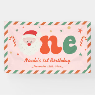 Banderoles Noël rose 1er anniversaire