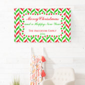 Banderoles Noël rouge et blanc (En situation)