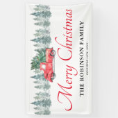 Banderoles Noël Vacances Vintage Camion rouge (Vertical)