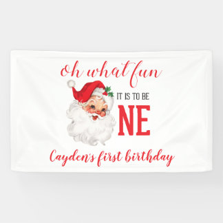 Banderoles Noël Vintage Père Noël premier anniversaire