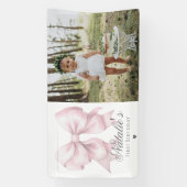 Banderoles Nœud personnalisé aquarelle rose poudré pour 1er a (Verticale)