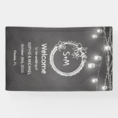 Banderoles Noir blanc Mariage Russe Chalkboard Mason Jar (Horizontal)