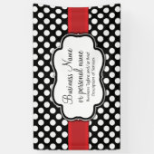 Banderoles Noir Blanc Rouge Polka Point Rétro Cute Consultant (Vertical)