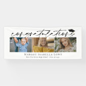 Banderoles Noir Calligraphie Photo Graduation Félicitations (Horizontal)