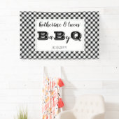 Banderoles Noir | Chèques blancs Bébé Q BBQ Douche (En situation)