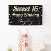 Banderoles Noir de confettis d'or de typographie de Bling du (En situation)