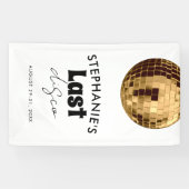 Banderoles Noir et Blanc avec Or Dernière Disco d'Enterrement (Horizontal)