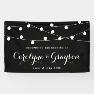 Banderoles Noir et blanc   Whimsical Fairy Lights Mariage