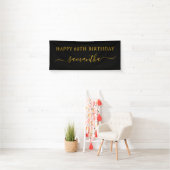 Banderoles Noir et Or 60e anniversaire Elegant Swash Nom (En situation)