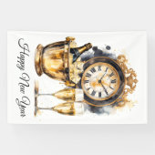 Banderoles Noir et or Bonne année (Horizontal)