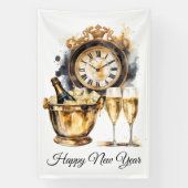 Banderoles Noir et or Bonne année (Verticale)