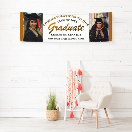 Banderoles Noir Et Or Congrats Grad 2 Diplôme Photo (En situation)