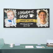 Banderoles Noir Jaune Cool Chalk 2 Photos Félicitations Grad (Salon professionnel)
