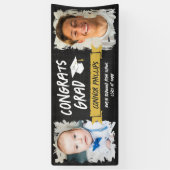 Banderoles Noir Jaune Cool Chalk 2 Photos Félicitations Grad (Vertical)