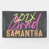 Banderoles Noir Jaune Rose Vert Lycée Grad Funky (Horizontal)