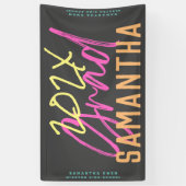 Banderoles Noir Jaune Rose Vert Lycée Grad Funky (Vertical)