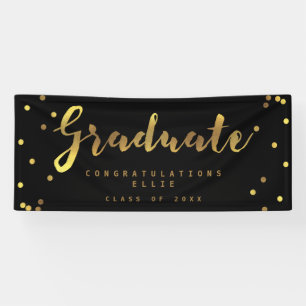 Banderoles Noir licencié personnalisé de confettis d'or de