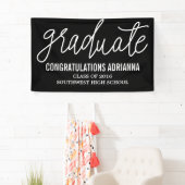 Banderoles Noir manuscrit licencié de félicitations de (En situation)