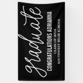 Banderoles Noir manuscrit licencié de félicitations de (Vertical)