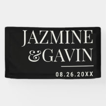 Noir minimaliste moderne Mariage personnalisé