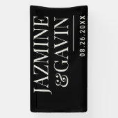 Banderoles Noir minimaliste moderne Mariage personnalisé (Verticale)