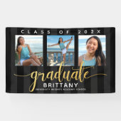 Banderoles Noir or gris 3 photo moderne script de parties sci (Horizontal)