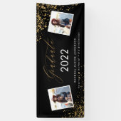 Banderoles Noir + or script moderne multi photo graduation (Vertical)