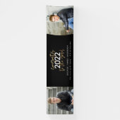 Banderoles Noir + or script moderne multi photo graduation  (Verticale)